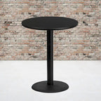 36  Round Laminate Table Top with 24  Round Bar Height Table Base