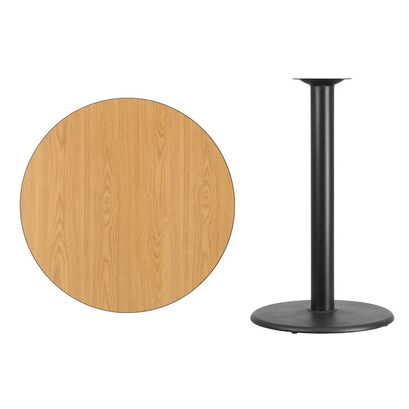 36  Round Laminate Table Top with 24  Round Bar Height Table Base