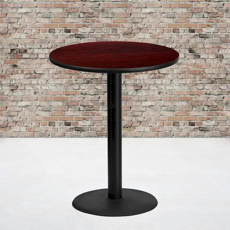 36  Round Laminate Table Top with 24  Round Bar Height Table Base