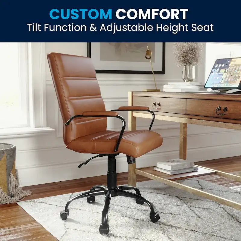 Mid-back LeatherSoft Executive Swivel Office Chair