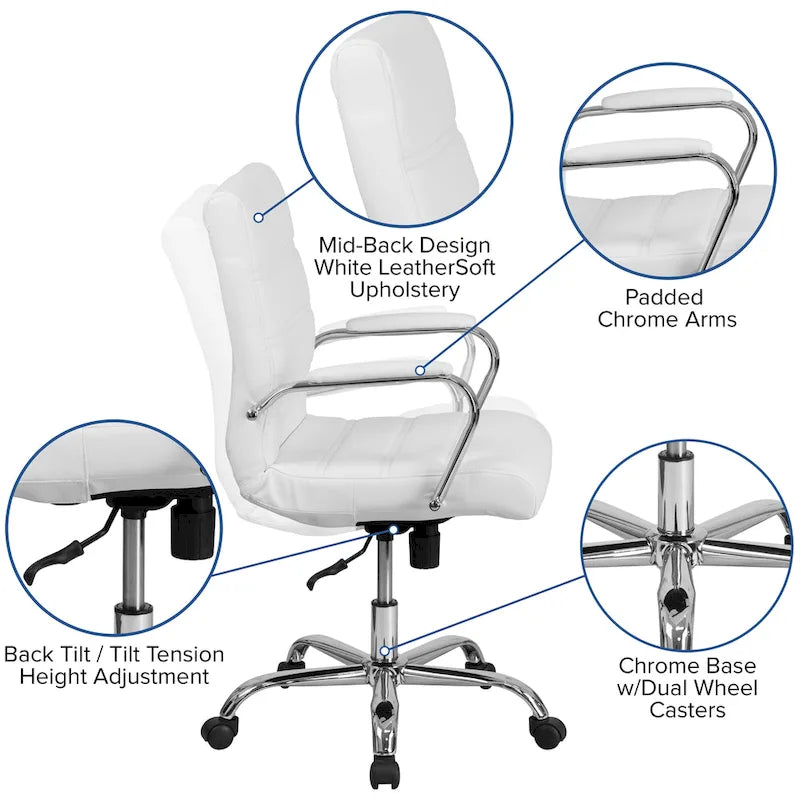Mid-back LeatherSoft Executive Swivel Office Chair