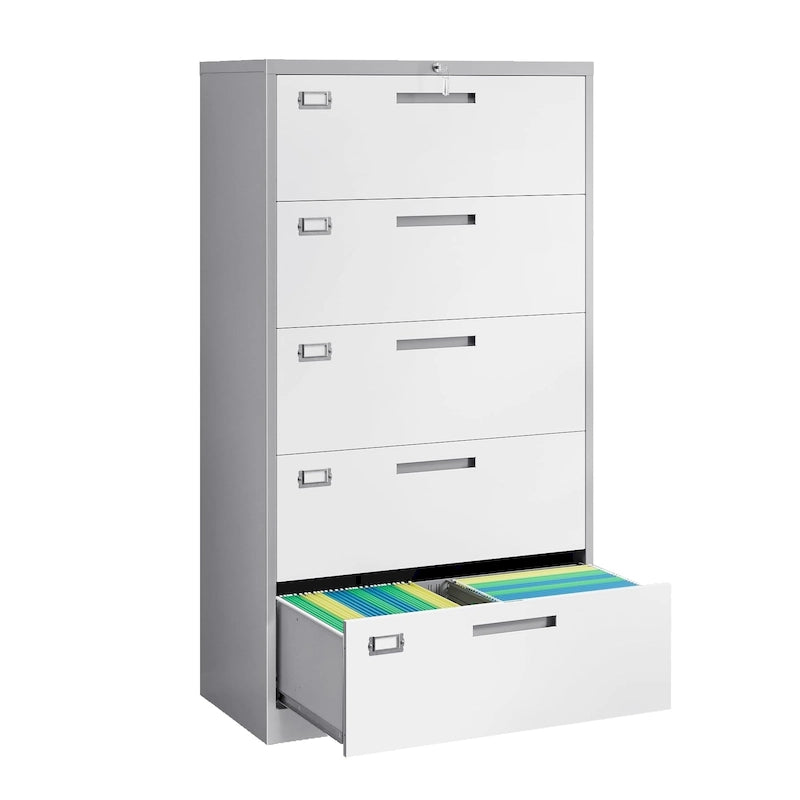 Steel 5 Drawer Lateral File Cabinet Storage Cabinets