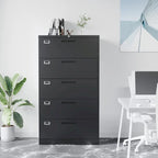 Steel 5 Drawer Lateral File Cabinet Storage Cabinets