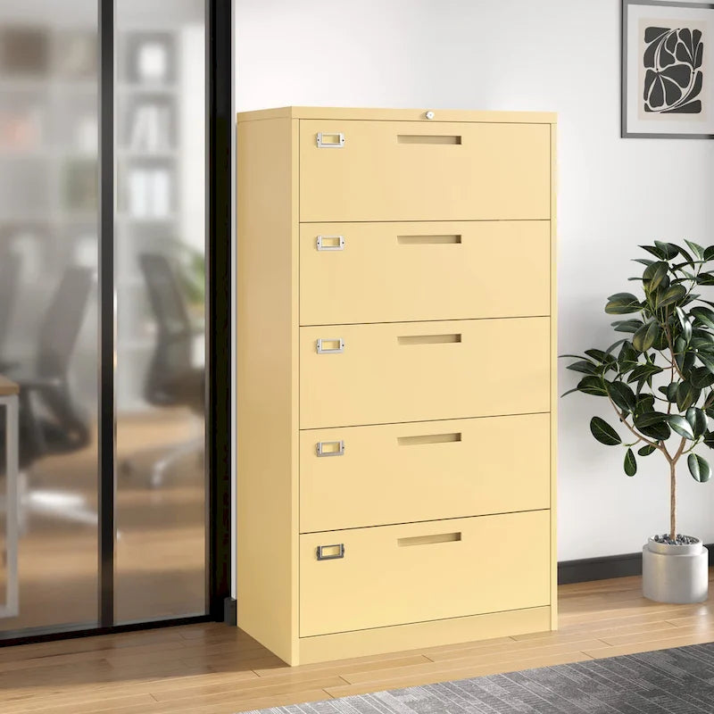 Steel 5 Drawer Lateral File Cabinet Storage Cabinets