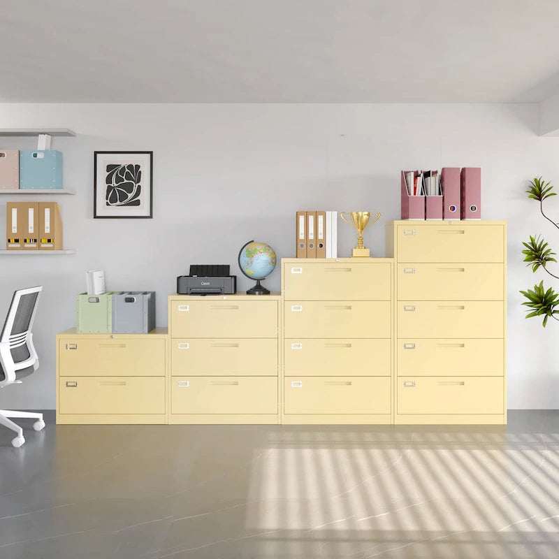 Steel 5 Drawer Lateral File Cabinet Storage Cabinets