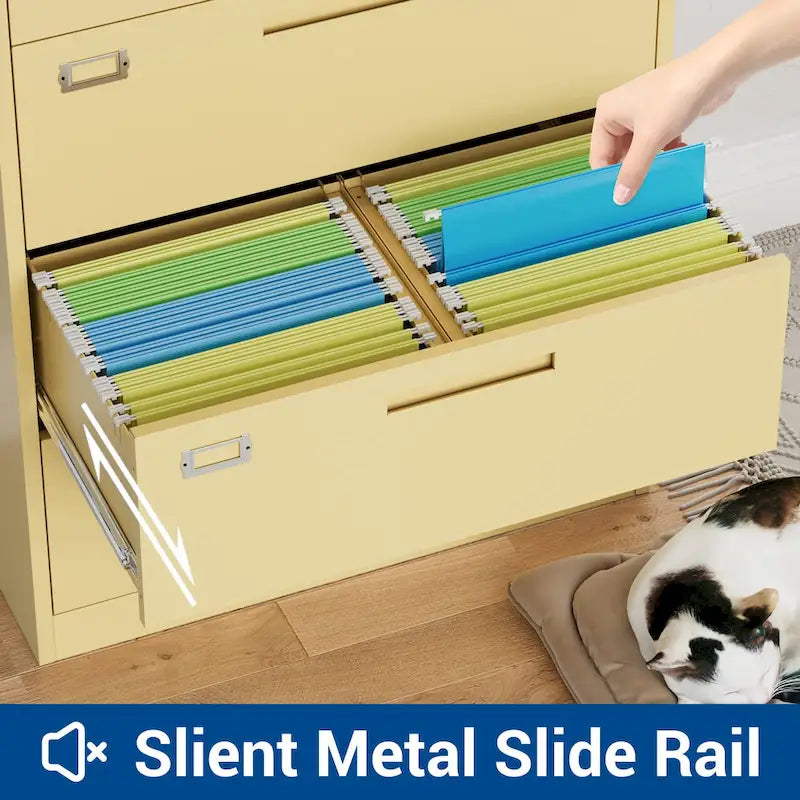 Steel 5 Drawer Lateral File Cabinet Storage Cabinets