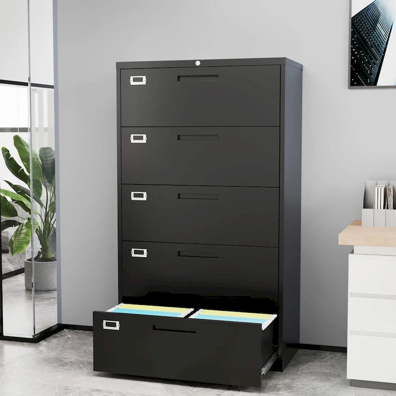 Steel 5 Drawer Lateral File Cabinet Storage Cabinets