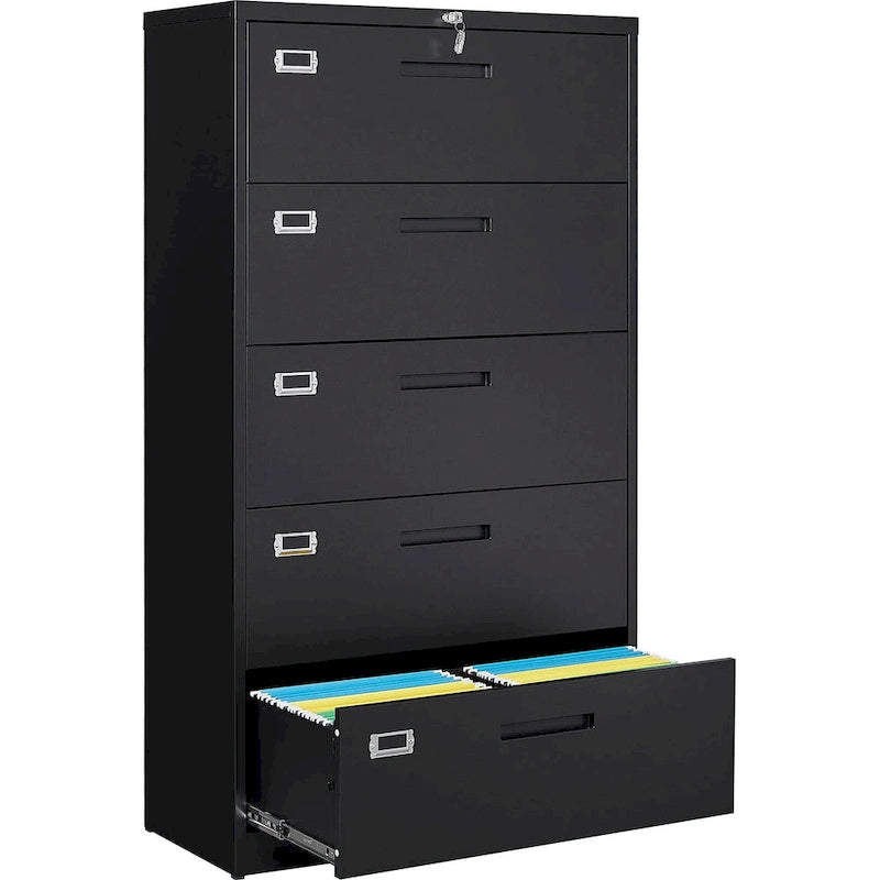 Steel 5 Drawer Lateral File Cabinet Storage Cabinets