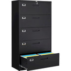 Steel 5 Drawer Lateral File Cabinet Storage Cabinets