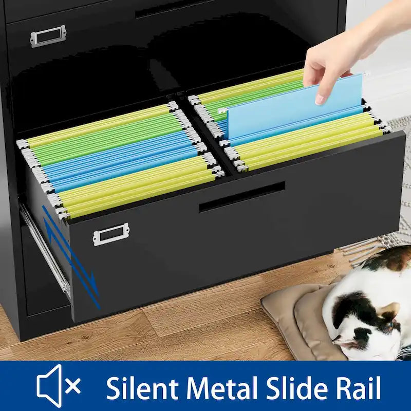 Steel 5 Drawer Lateral File Cabinet Storage Cabinets