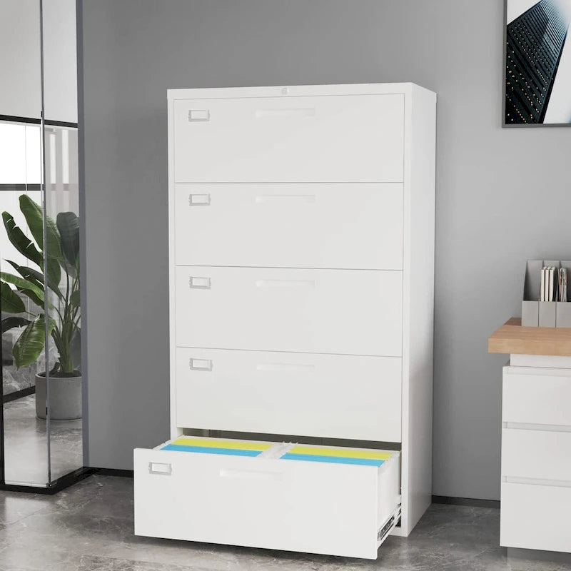 Steel 5 Drawer Lateral File Cabinet Storage Cabinets