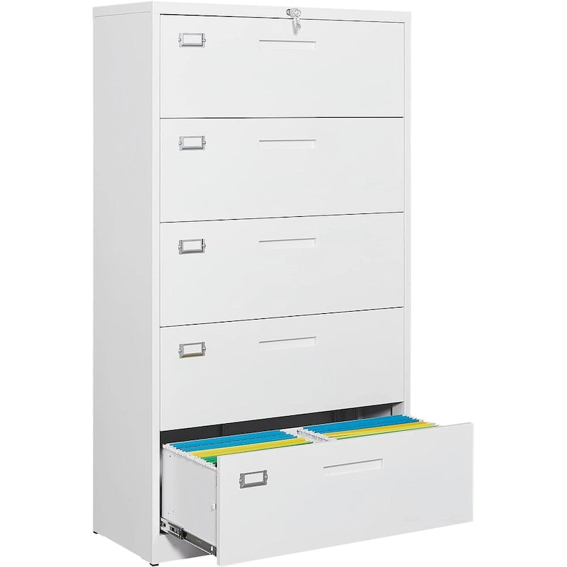 Steel 5 Drawer Lateral File Cabinet Storage Cabinets