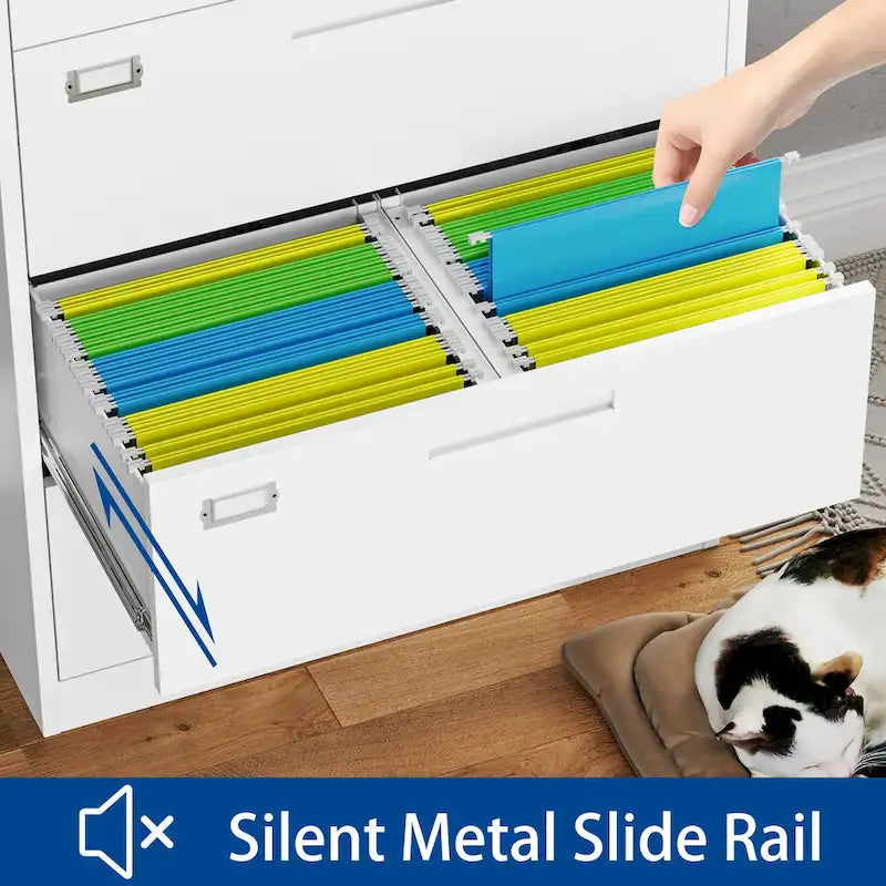 Steel 5 Drawer Lateral File Cabinet Storage Cabinets