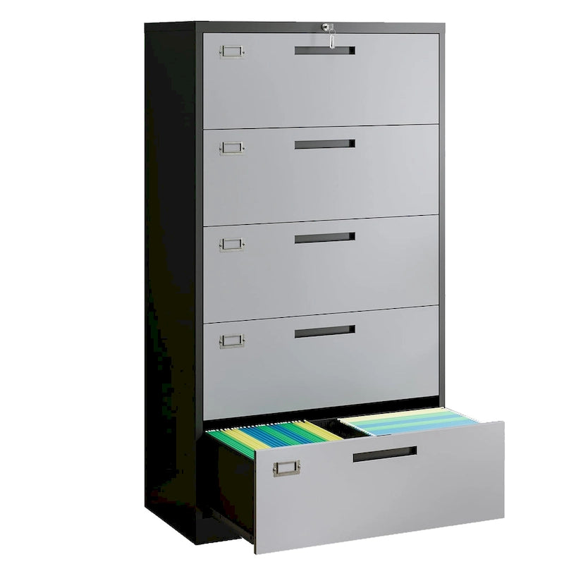 Steel 5 Drawer Lateral File Cabinet Storage Cabinets