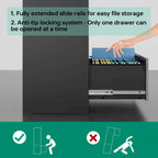 Steel 5 Drawer Lateral File Cabinet Storage Cabinets