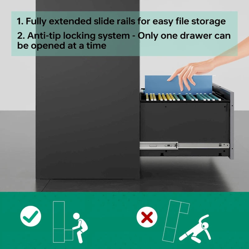 Steel 5 Drawer Lateral File Cabinet Storage Cabinets