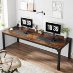 78.74 Inches Executive Desk Double Workstation with Metal Legs for Home Office,Two Person Computer Desk for 2 (Only Table)