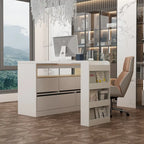 Storage Desk Movable Tabletop with Shelves and Display Area Dresser