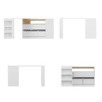 Storage Desk Movable Tabletop with Shelves and Display Area Dresser