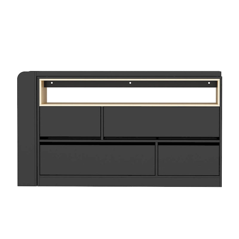 Storage Desk Movable Tabletop with Shelves and Display Area Dresser