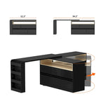 Storage Desk Movable Tabletop with Shelves and Display Area Dresser