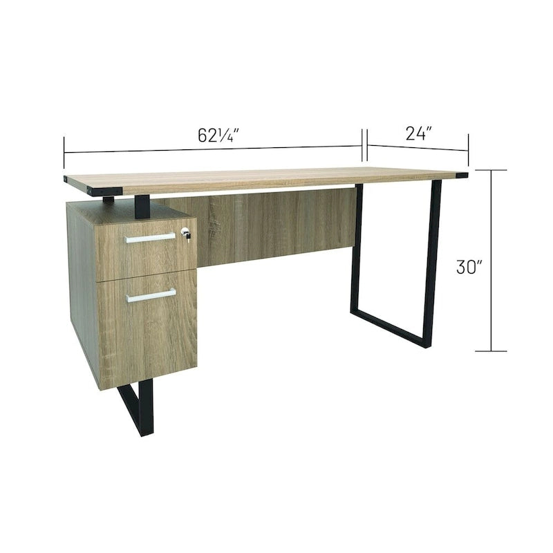 Modern Office Desk, Computer Desk, Workstation with Storage Drawers