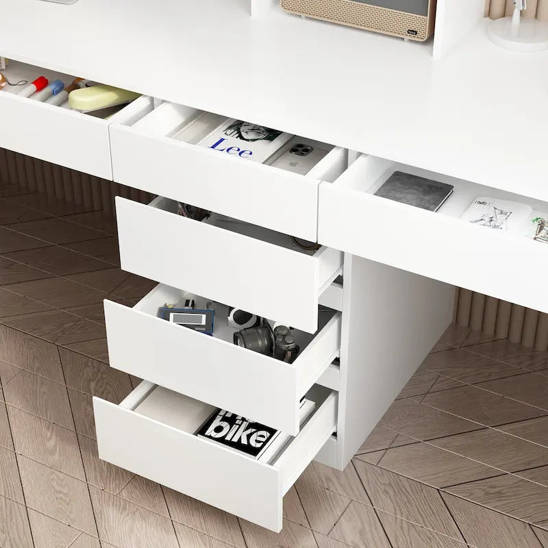 Work and Play Desk with Shelving - Ideal for Gamers and Professionals