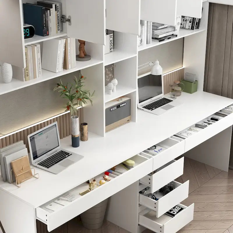 Work and Play Desk with Shelving - Ideal for Gamers and Professionals