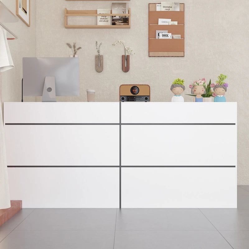 Reception Desk,Transaction Counter Top, Laminate Desktop, Front Table