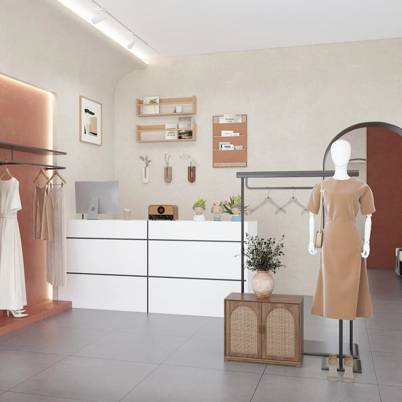 Reception Desk,Transaction Counter Top, Laminate Desktop, Front Table