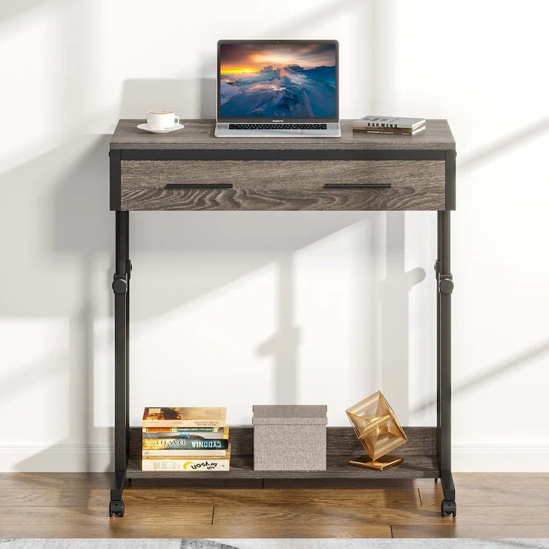 Mobile Portable Laptop Standing Desk with Drawers