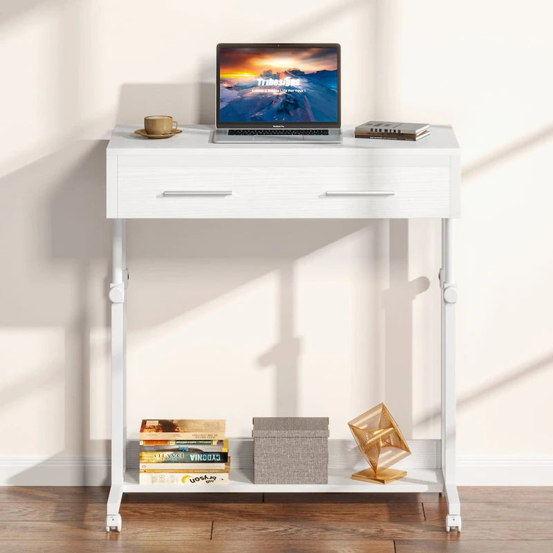 Mobile Portable Laptop Standing Desk with Drawers