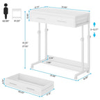 Mobile Portable Laptop Standing Desk with Drawers