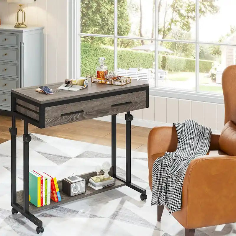 Mobile Portable Laptop Standing Desk with Drawers