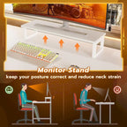 L Shaped Gaming Desk Pegboard and Drawers Monitor Stand