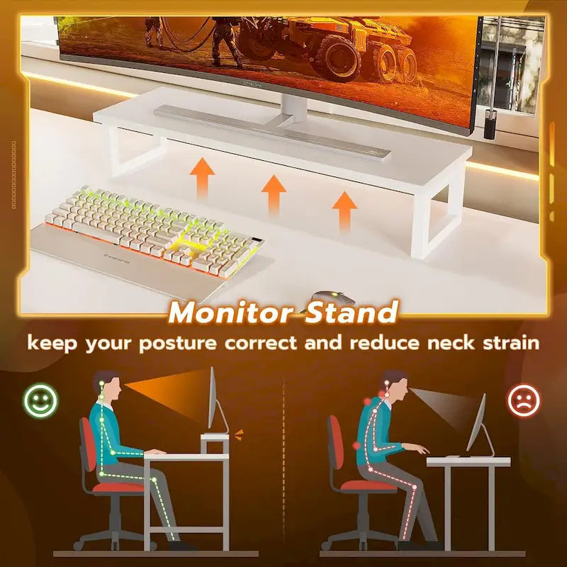 L Shaped Gaming Desk Pegboard and Drawers Monitor Stand