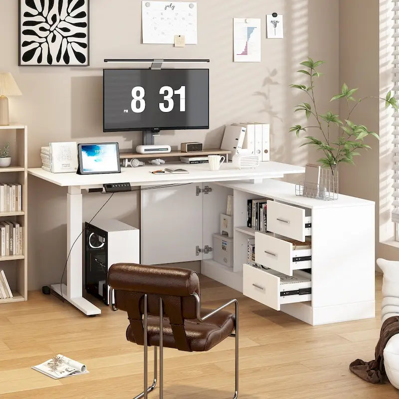 Height-Adjustable Workspace: Versatile Desk for Home Office and More