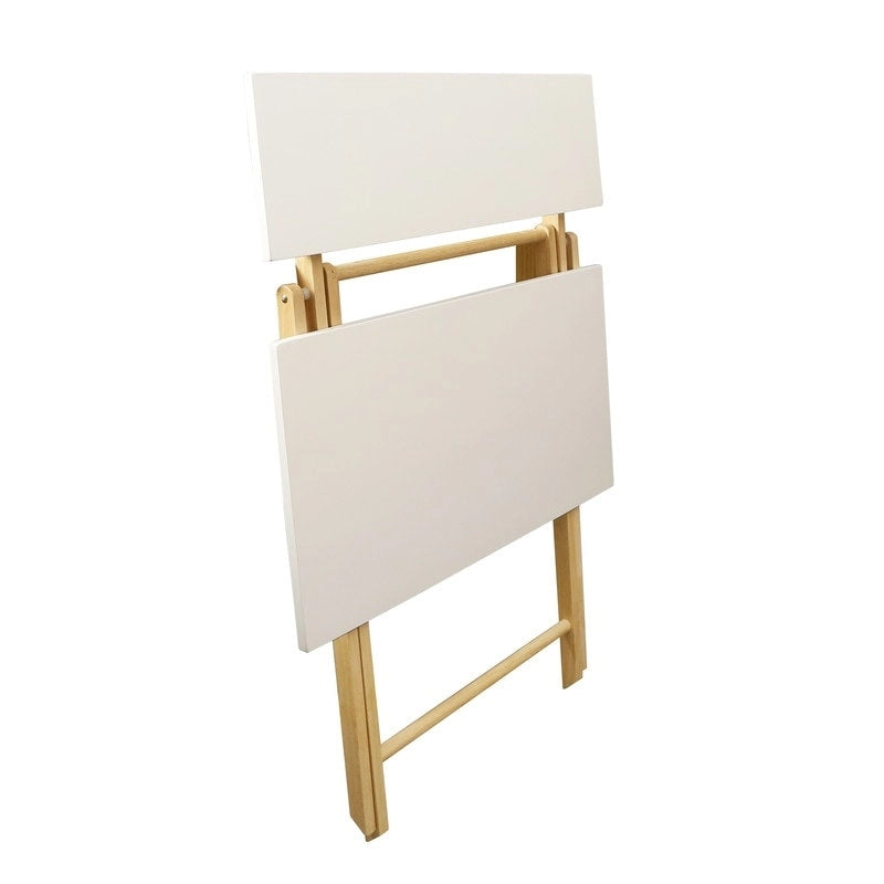 Solid Wood 2-tier Folding Laptop Working Desk