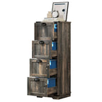 Moasis 4 Drawer Rustic Wood Vertical File Cabinet with Lock Storage Cabinet