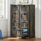 Moasis 4 Drawer Rustic Wood Vertical File Cabinet with Lock Storage Cabinet
