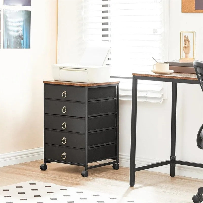 5-Drawer Chest File Cabinet - 15.7 D x 15.7 W x 25.7 H