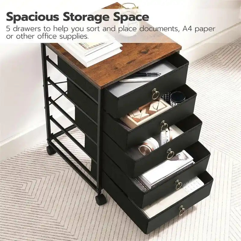 5-Drawer Chest File Cabinet - 15.7 D x 15.7 W x 25.7 H