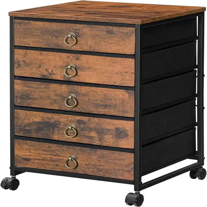 5-Drawer Chest File Cabinet - 15.7 D x 15.7 W x 25.7 H
