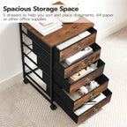 5-Drawer Chest File Cabinet - 15.7 D x 15.7 W x 25.7 H