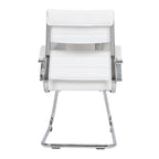 Leather Office Chair with Stainless Steel Sled Base Benmar Series by LeisureMod