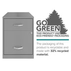 Space Solutions 18  Deep 2 Drawer Letter Width Vertical File Cabinet with Accessory Drawer