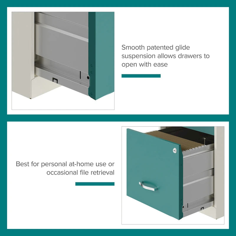 Space Solutions 18  Deep 2 Drawer Letter Width Vertical File Cabinet with Accessory Drawer