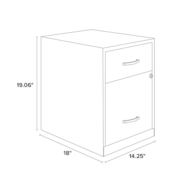 Space Solutions 18  Deep 2 Drawer Letter Width Vertical File Cabinet with Accessory Drawer