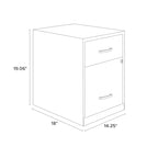 Space Solutions 18  Deep 2 Drawer Letter Width Vertical File Cabinet with Accessory Drawer