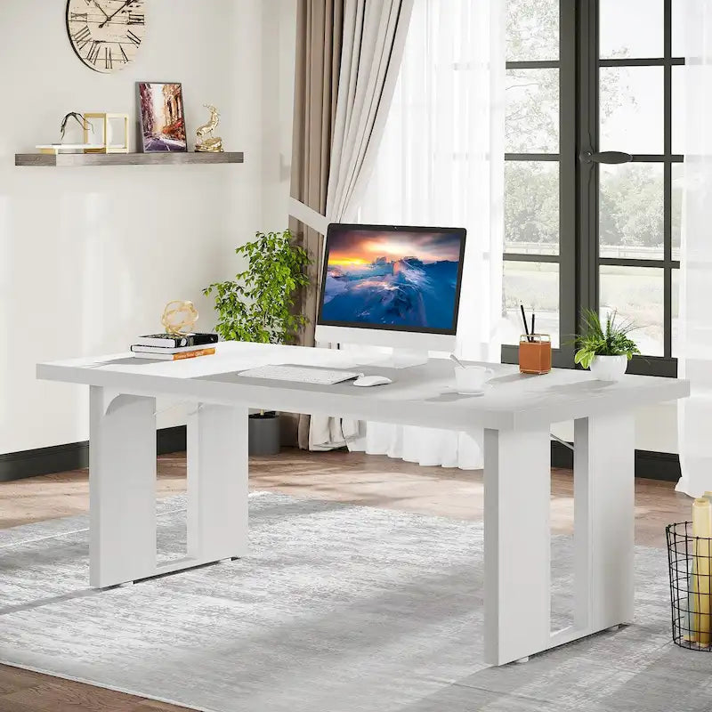 70.9 Executive Desk, Large Computer Office Desk Workstation